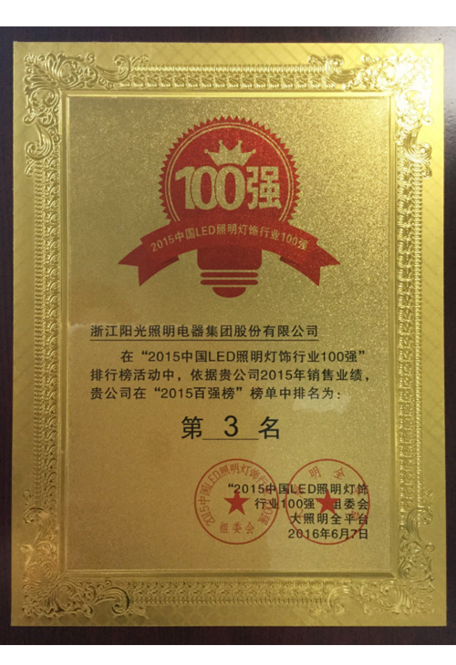 Top 100 Lighting Decoration Industry